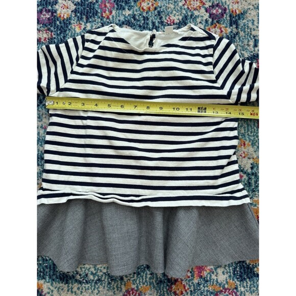 Crewcuts Girls Sweater Lot of 2 Pink Heart Crewneck Striped Peplum Size 8 - Picture 8 of 10